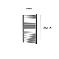 Designradiator Plieger Palermo 424 Watt Zijaansluiting 111,1x60 cm Chroom