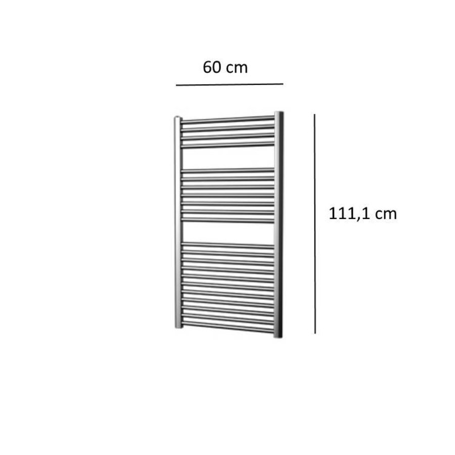 Designradiator Plieger Palermo 424 Watt Zijaansluiting 111,1x60 cm Chroom