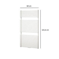 Designradiator Plieger Florian Enkel 750 Watt Middenaansluiting 121,6x60 cm Wit