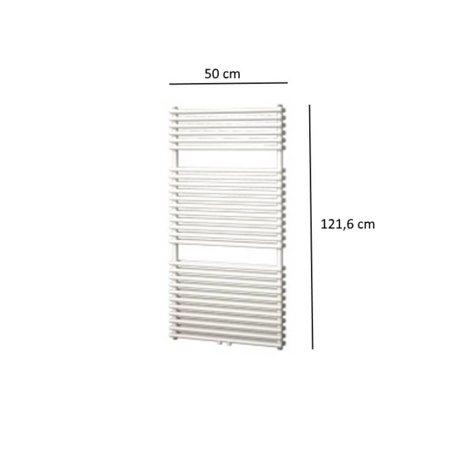 Designradiator Plieger Florian Dubbel 833 Watt Middenaansluiting 121,6x50 cm Wit