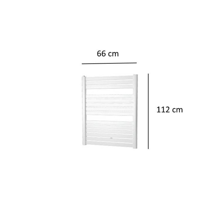 Designradiator Plieger Vela 635 Watt Zijaansluiting 112x66 cm Wit