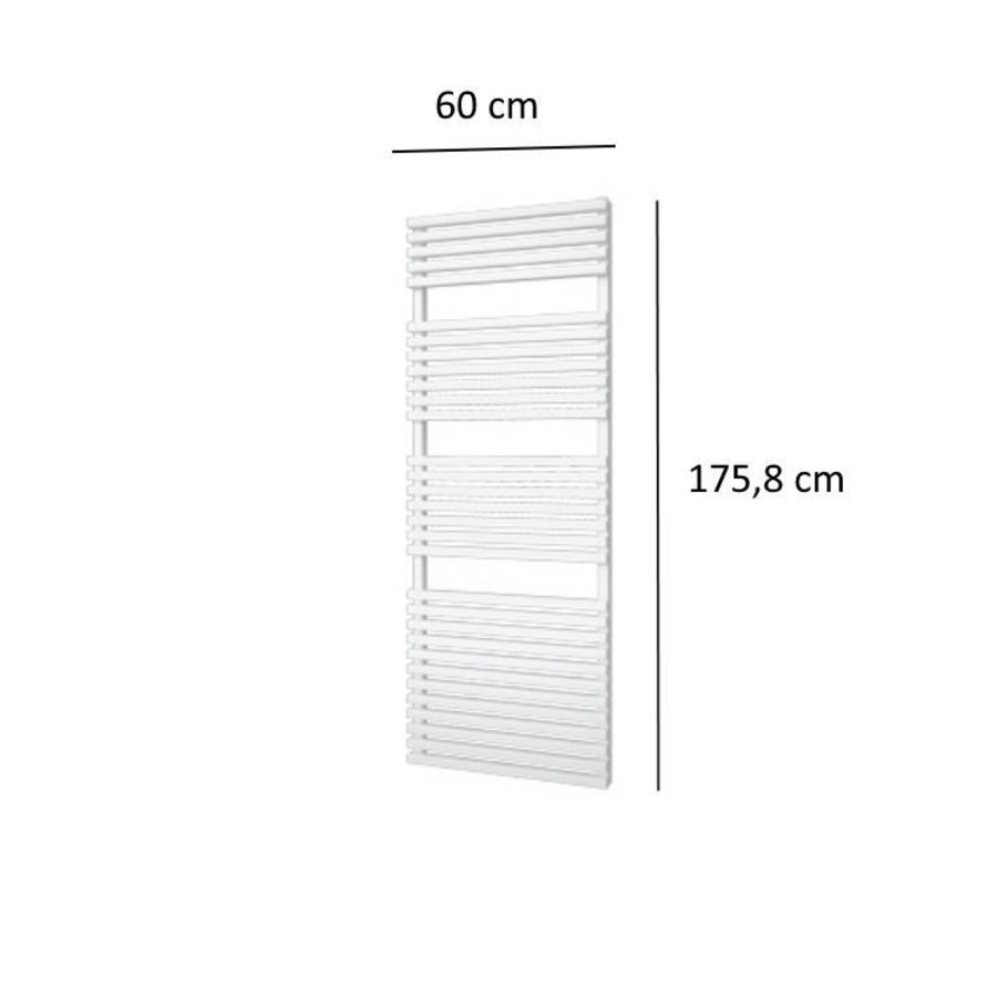 Designradiator 1110 Watt Vier Aansluitpunten 175,8x60 cm Wit - Megadump Dalen