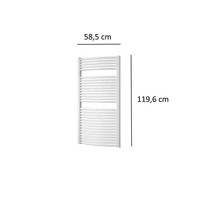 Designradiator Plieger Onda 804 Watt Zijaansluiting 119,6x58,5 cm Wit