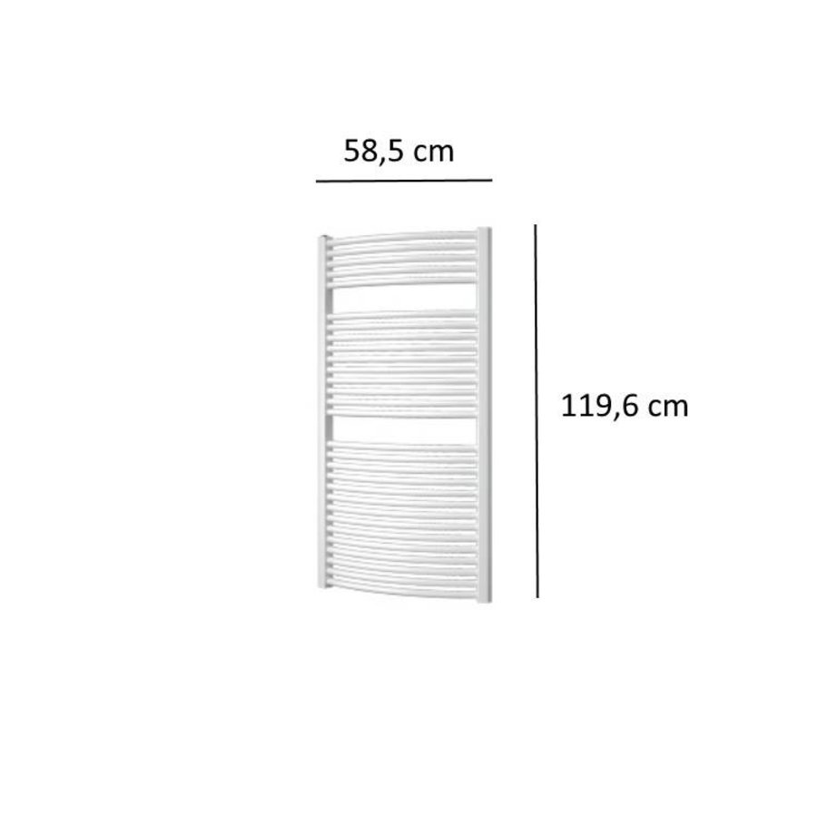 Designradiator Plieger Onda 804 Watt Zijaansluiting 119,6x58,5 cm Wit