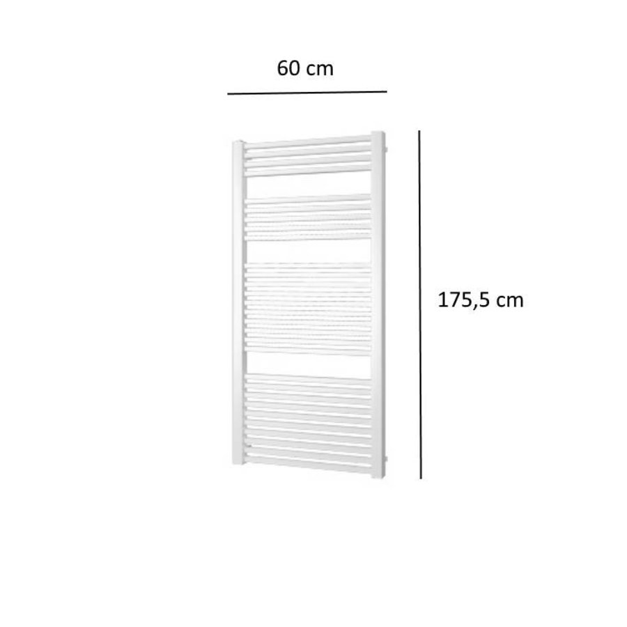 Designradiator Plieger Roma 941 Watt Zijaansluiting 175,5x60 cm Wit