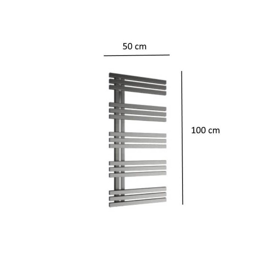 Designradiator Plieger Inox Suono Sinistra/Destra Middenaansluiting Inox-Look (twee varianten)