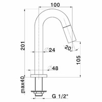 Fonteinkraan Boss & Wessing Tratto Mat Zwart