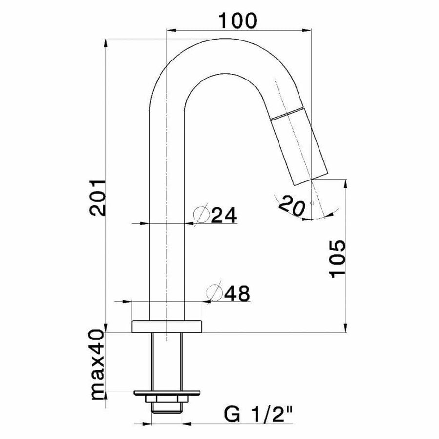 Fonteinkraan Boss & Wessing Tratto Mat Zwart