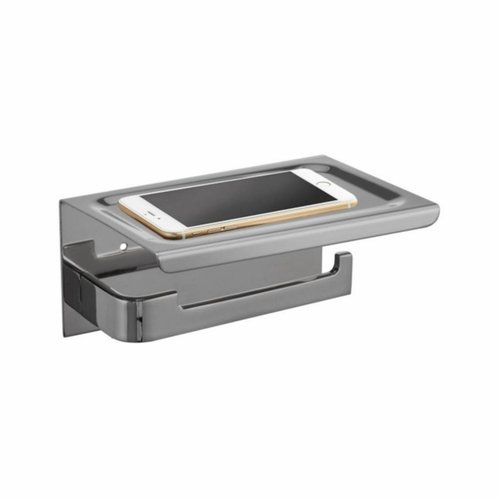 Toiletrolhouder met Telefoonplankje Best Design 18x12 cm RVS Geborsteld (zonder telefoon) 