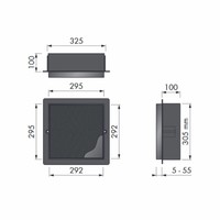 Inbouwnis LoooX T-BoX 30x30x10cm Betegelbaar Vierkant RVS