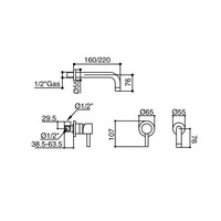 Wastafelmengkraan Luca Sanitair Bongio Inbouw 22cm Uitloop Chroom