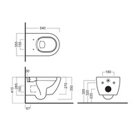 Wandcloset Luca Sanitair Fusion Rimless Met Softclose Zitting Keramiek Wit