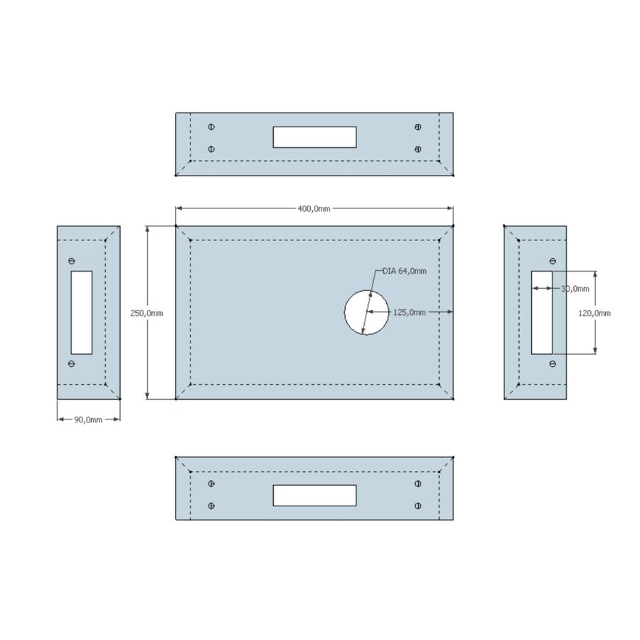 Solid Surface Fonteinset Met Opzetkom 40x25x9cm Mat Wit