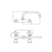 Keukenkraan Go By Van Marcke Easy 2 Muur Model H Mengkraan Chroom