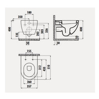 Wandcloset Creavit Freedom Mat Wit (Zitting is optioneel)