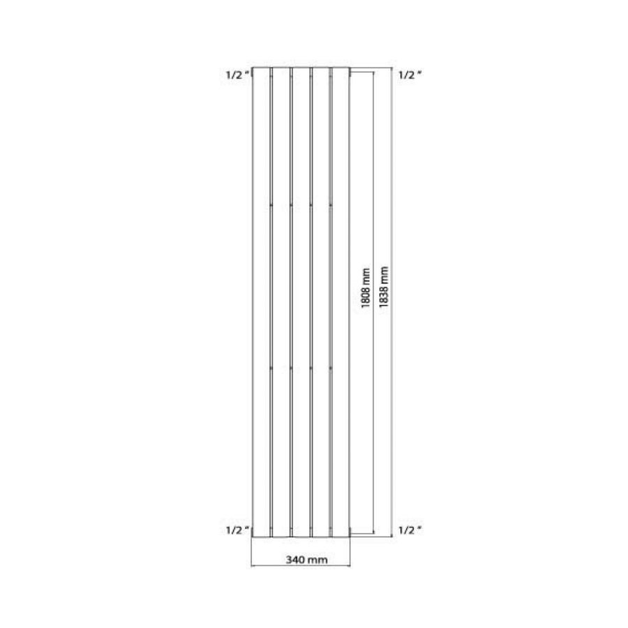 Designradiator Haceka Negev Adoria 34x184 cm Wit Onderaansluiting (675 Watt)