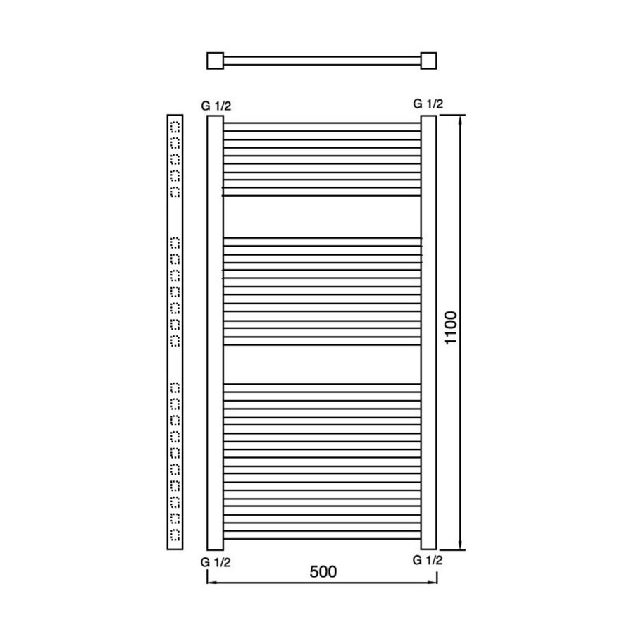 Designradiator Haceka Gita 50x110 cm Wit 4-Punts Aansluiting (493 Watt)