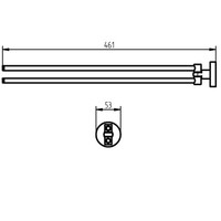 Handdoekhouder Haceka Kosmos Tec 42.3 cm Draaibaar Mat Chroom