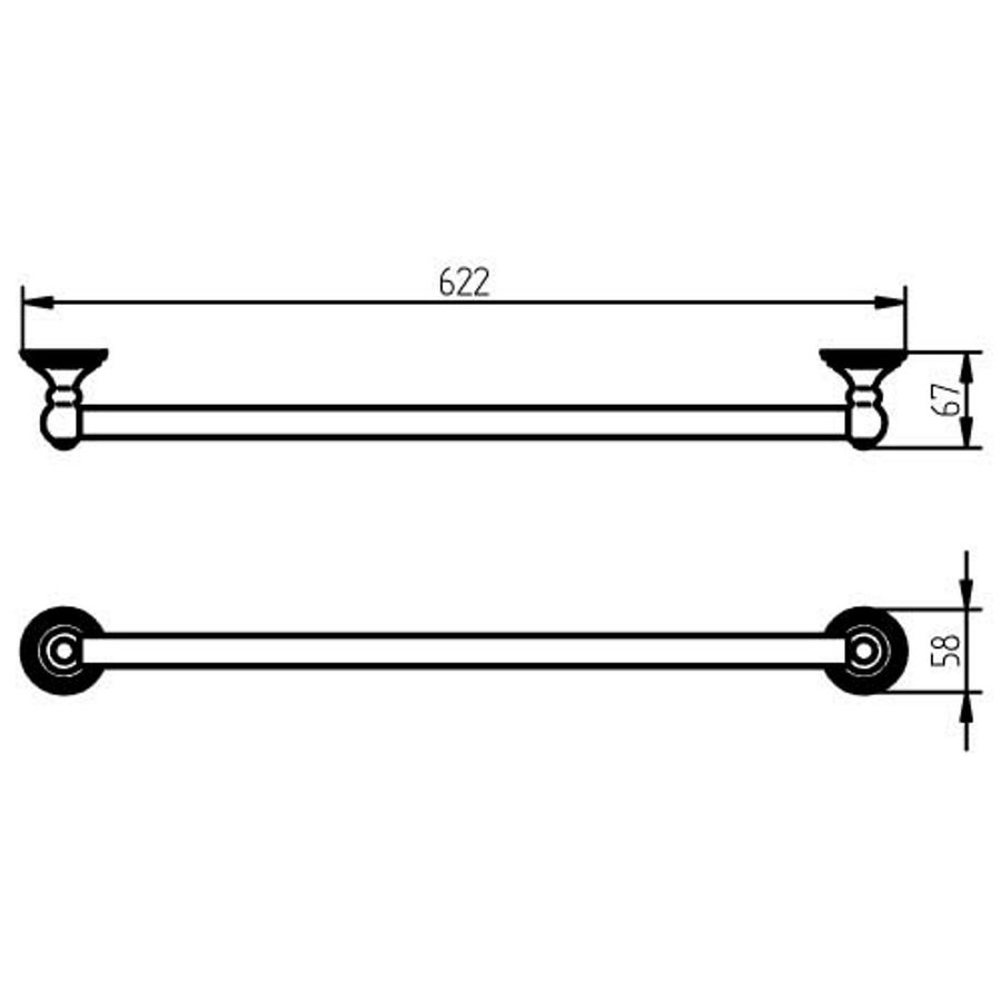 Handdoekhouder Haceka Allure Enkel 550 mm Chroom