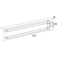 Handdoekrek Tiger Boston 2 Armig RVS Glans