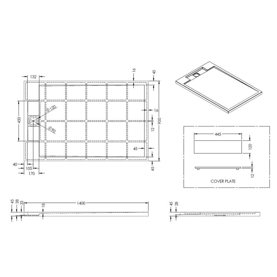 Douchebak Best Design Just Solid Decent 140x90 cm Mat Wit