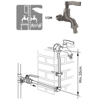 Dubbele Dienstkraan Go by van Marcke Design 1/2 Inox Look