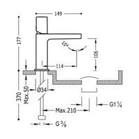 Wastafelmengkraan Tres Project 1-Knop Uitloop Recht 11 cm Rond Mat Zwart