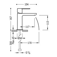 Wastafelmengkraan Tres Loft 1-Hendel Uitloop Recht 11 cm Rond Mat Zwart