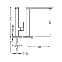 Keukenmengkraan Tres Loft 1-Hendel Uitloop Recht 28.7 cm Rond Mat Zwart