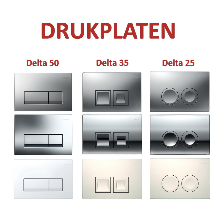 Up100 Toiletset 10 Villeroy & Boch O.Novo Met Delta Drukplaat