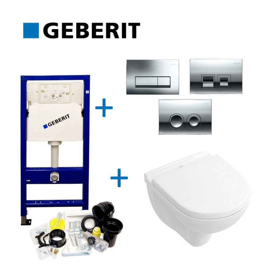 UP100 Toiletset 54 Villeroy & Boch O.Novo DirectFlush Compact Met Bril En Drukplaat