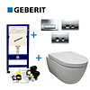 Geberit Up100 Toiletset 08 Aqua Royal Easyflush Rimfree 48Cm Compact Met Delta Drukplaat