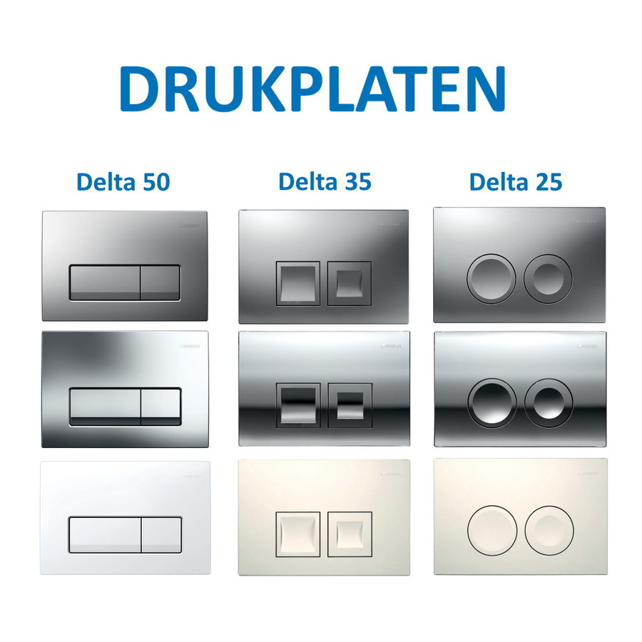 Up100 Toiletset 67 Geberit Econ Compact Rimfree Met Zitting En Delta Drukplaat