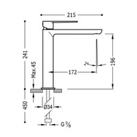 Wastafelmengkraan Tres Loft Colors 1-hendel Uitloop Recht 19.6 cm Rond Wit Chroom