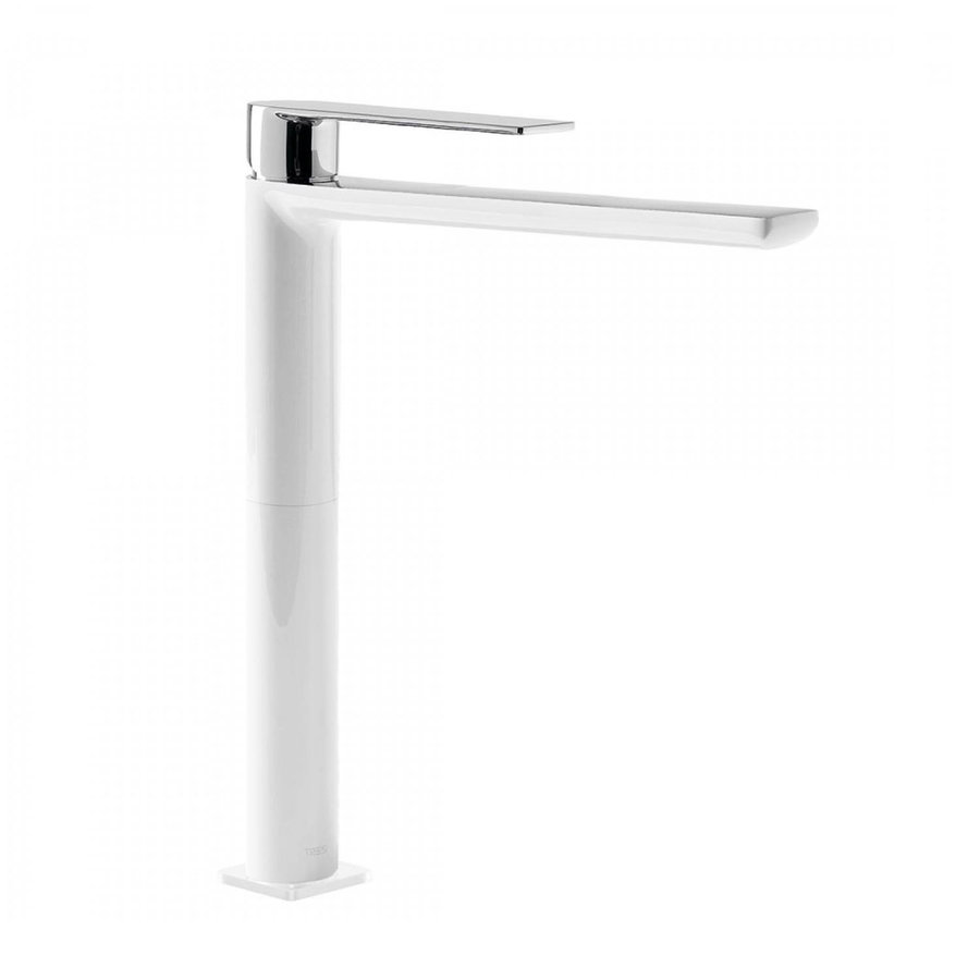 Wastafelmengkraan Tres Loft Colors 1-hendel Uitloop Recht 28.2 cm Rond Wit Chroom