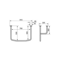 Wastafelbeugel Handicare Linido 70x50,5x30 cm Aangepast Sanitair Staal Wit