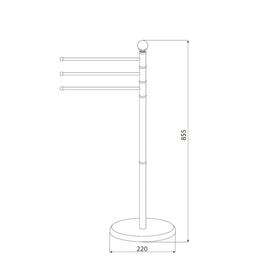 Handdoekhouder Sapho Samba Vrijstaand 85.5 cm RVS