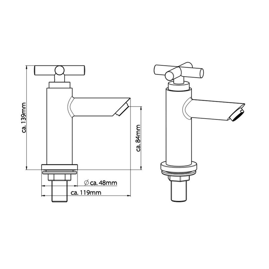 Wastafel Koudwaterkraan Schutte Matao Chroom