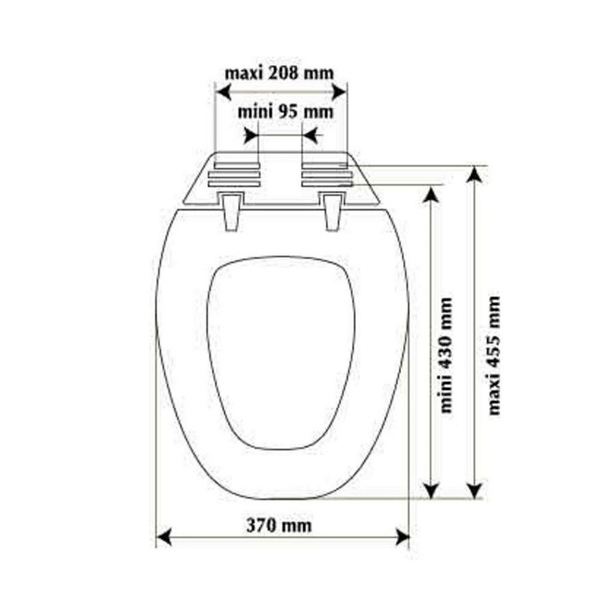 Toiletzitting Allibert Paladin Afklikbaar 36,7x4,8x48 cm Geperst Hout Wit