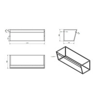 Ophangbeugel Sapho SKA Industrial voor Wastafelblad MA120 120 cm met MDF plank Mat Wit