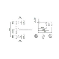 Inbouw Wastafelmengkraan Sanimex Giulini Tweeknops 25cm Inclusief G-Link Inbouwdeel Chroom