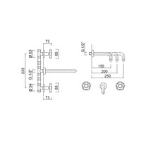 Inbouw Wastafelmengkraan Sanimex Giulini Tweeknops 20cm Inclusief G-Link Inbouwdeel Mat Zwart