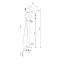 Vrijstaande Badmengkraan Sapho Rhapsody 107.7 cm met Handdouche Chroom