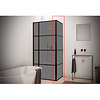 Aqua Splash Zijwand voor AQS Douchecabine Smoke Frame 120x200 cm Rookglas Mat Zwart Raster