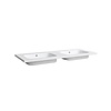 Wastafel Sanilux Classic 120x47x3 cm Mineraalmarmer Mat Wit Dubbel (2 kraangaten)