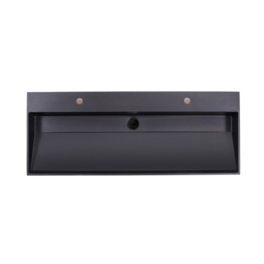 Wastafel Sanilux Quartz Trend 120x47x12 cm Enkele Spoelbak Keramiek Mat Zwart (2 kraangaten)