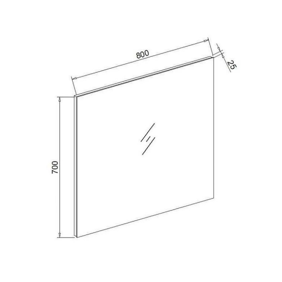 Badkamermeubel Sanilux PL 80 Greeploos Incl Spiegel En Wastafel Light Wood Multiplex 80x47x50 cm