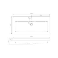 Badkamermeubel Sanilux PL 100 Greeploos Incl Spiegel En Wastafel Light Wood Multiplex 100x47x50 cm