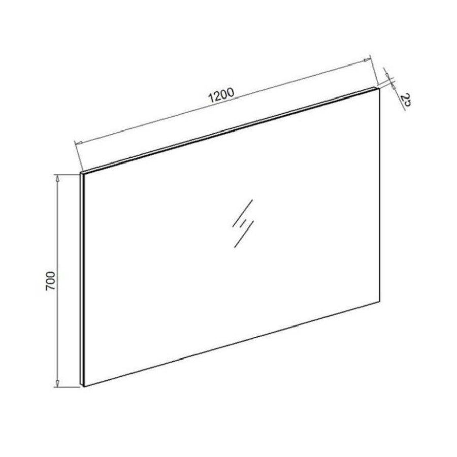 Badkamermeubel Sanilux PL 120 Greeploos Incl Spiegel En Wastafel Light Wood Multiplex 120x47x50 cm