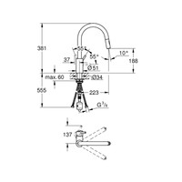 Keukenmengkraan Grohe Concetto met Uittrekbare Dual Spray Chroom